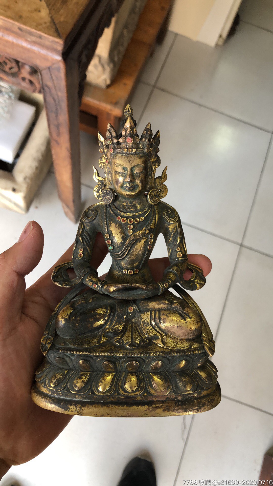乾隆铜鎏金无量寿佛_铜像/铜佛像_广云斋【7788收藏__收藏热线】