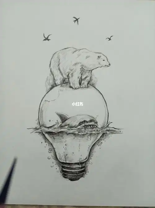 创意素描临摹高清图片 创意素描临摹高清图片动物