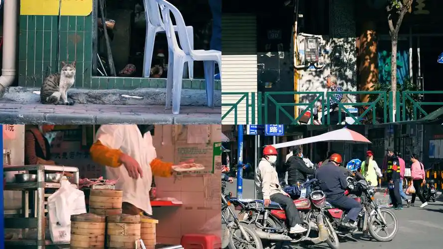 广州城中村城镇街道老城区生活气息视频素材