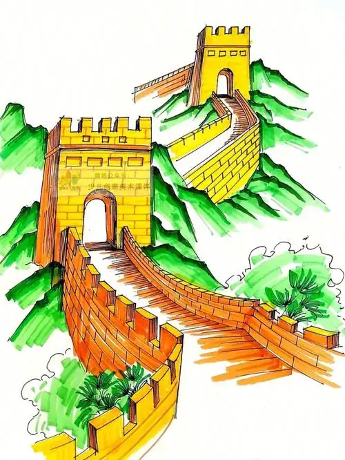 创意美术万里长城