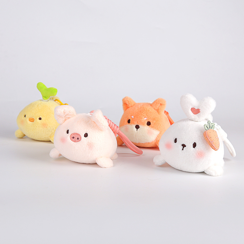 可爱猪猪玩偶拉绳会转动小兔子拉线转圈摇尾巴公仔毛绒玩具布娃娃