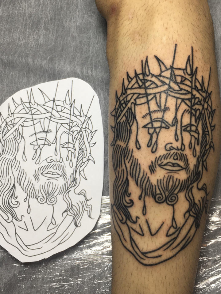 耶稣_纹身图案手稿图片_tree的纹身作品集