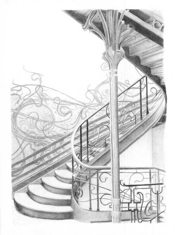 绘画参考#楼梯的绘制参考