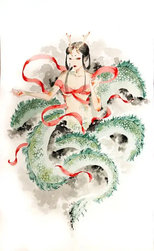 《诸仙图》———龙女,金刚藏菩萨