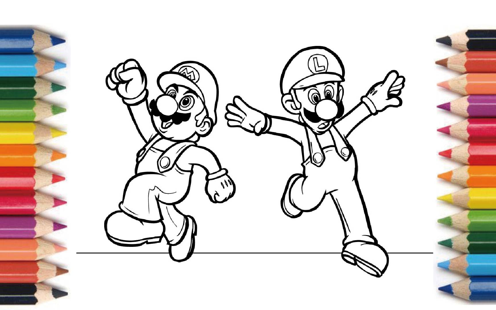 and luigi【塗り絵】 マリオとルイージ 【画画】马里奥和路易基