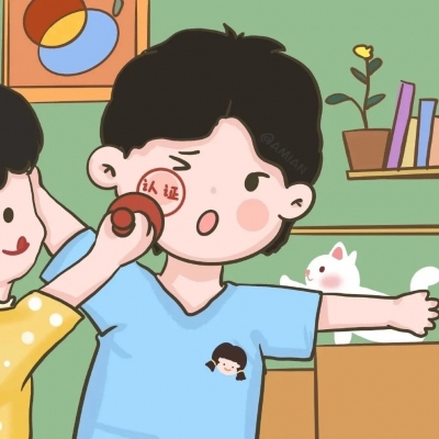 高清一左一右的可爱男女情侣头像卡通图片,卡通头像图片