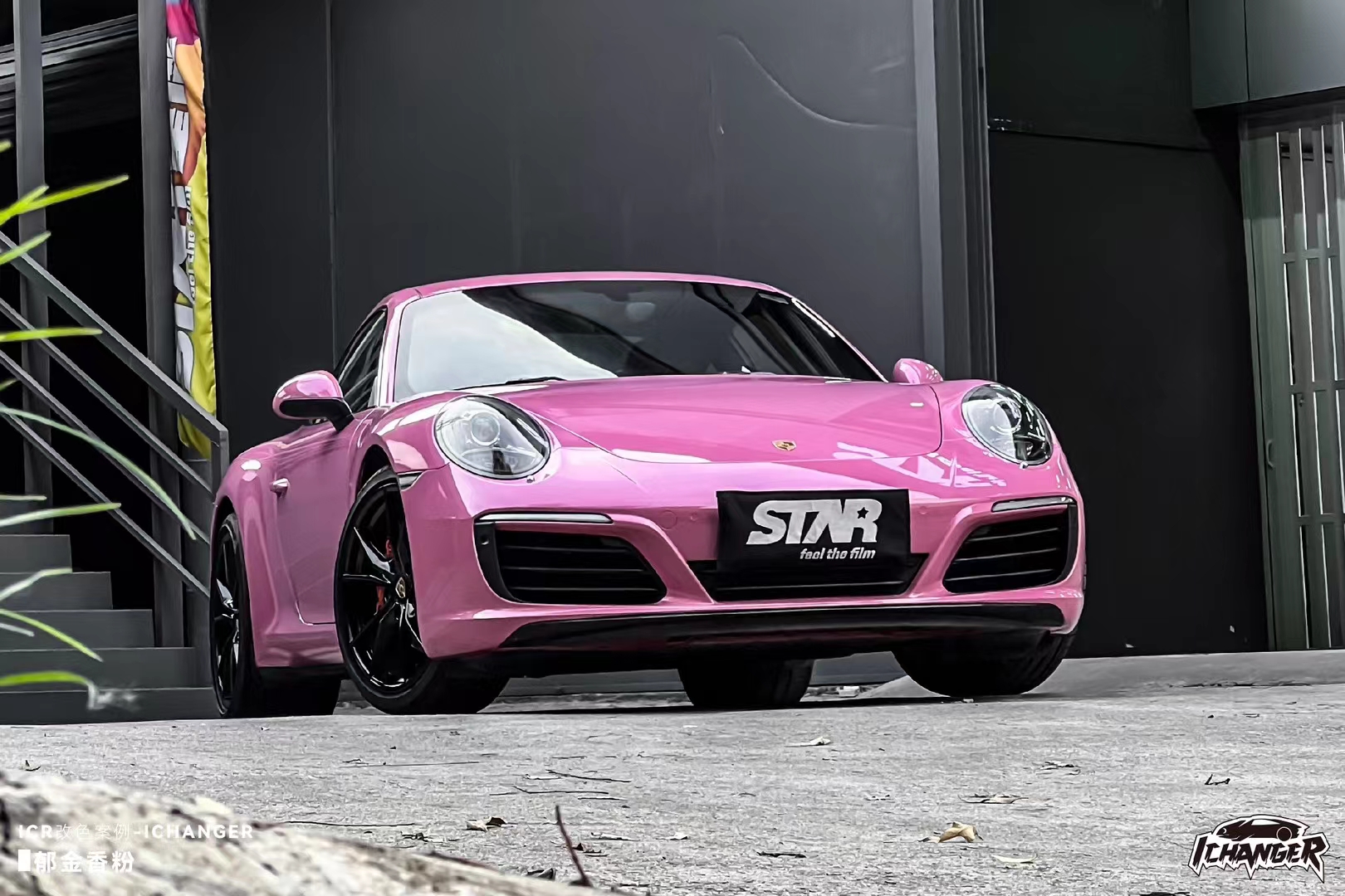 保时捷911-ichanger改色膜郁金香粉,充满唯美意境的粉色系_品质