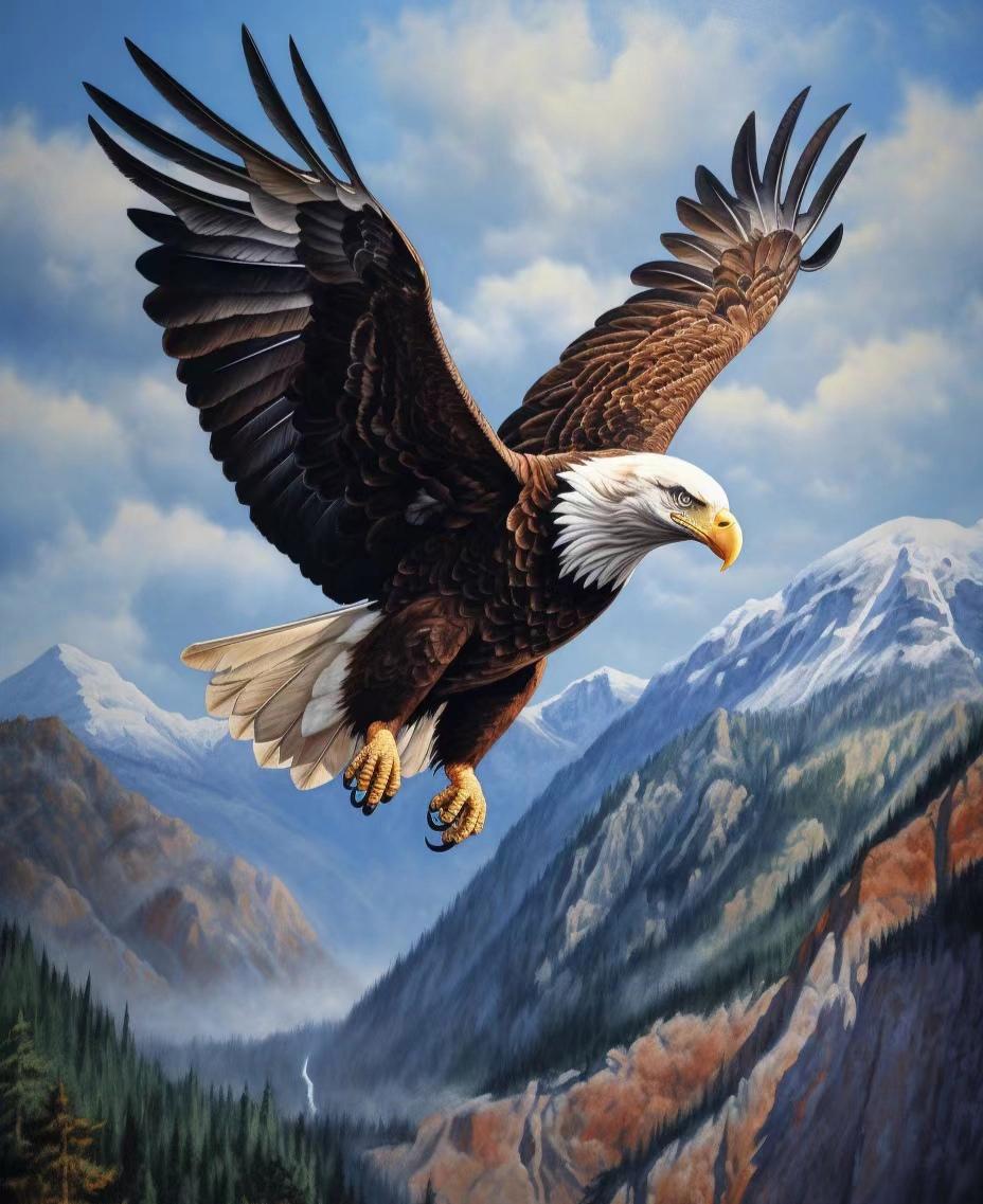 今见神鹰吉祥好运07雄鹰当展翅高飞97翱翔于九天之上90