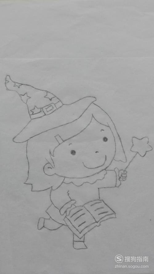 可爱的小魔女简笔画