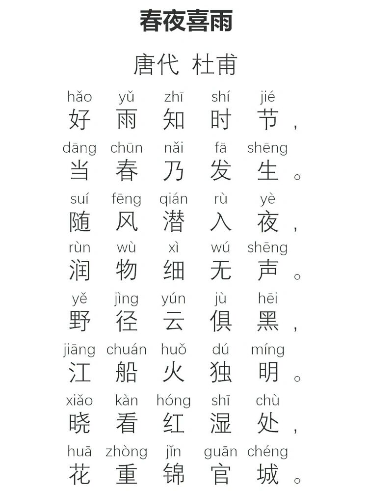 诗词精读分享《春夜喜雨》唐·杜甫 诗词讲解 好雨似乎会挑选时辰