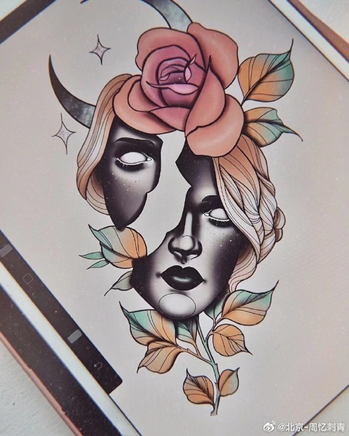 今日纹身图案分享欧美风纹身#纹身分享##纹身设计##欧美纹身