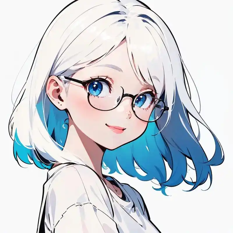 戴眼镜的可爱女孩头像.#ai绘画 #二次元少女 #我又来送图 - 抖音