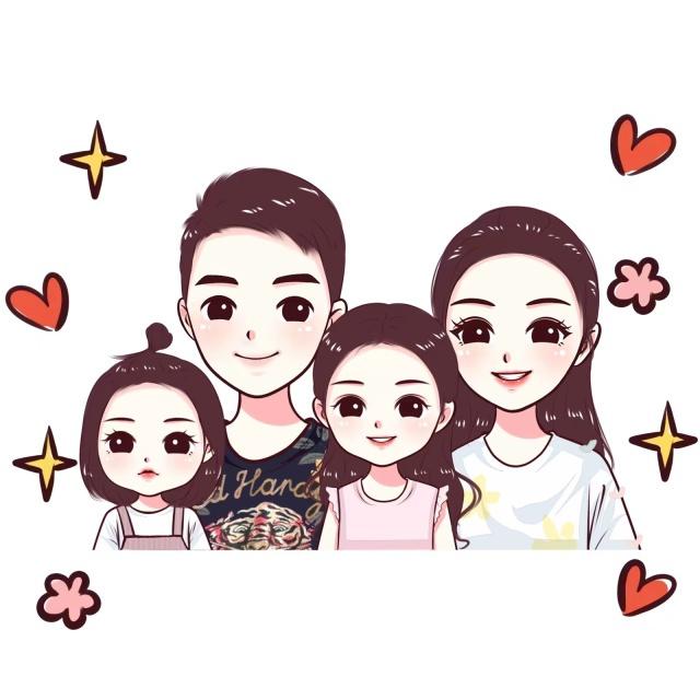 成功的样子,从头像就能看出来,一家四口,五口头像