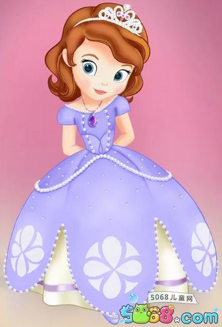 小公主苏菲亚的简笔画彩色步骤