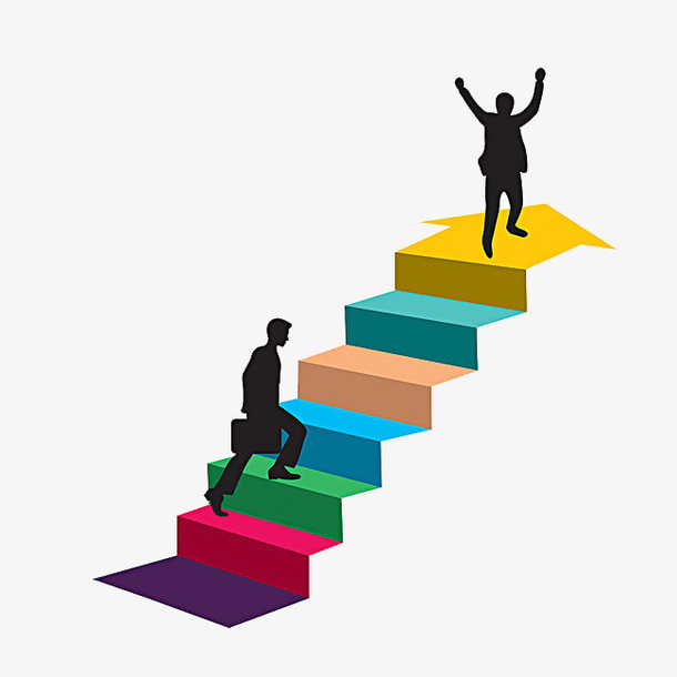 彩色台阶和人物