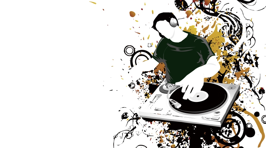 抽象人物打碟背景素材