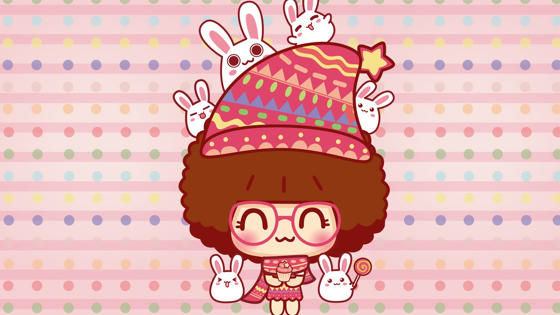 摩丝摩丝粉色系可爱卡通高清图片壁纸