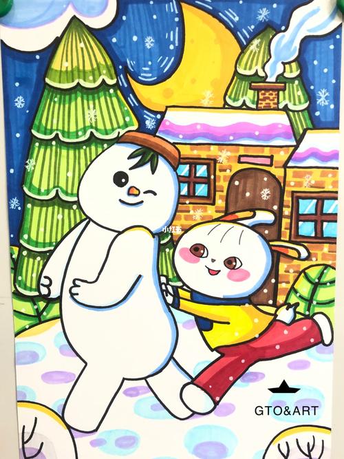 雪孩子7615 儿童画 简笔画 玩雪 堆雪人儿童画简笔画冬天去哪