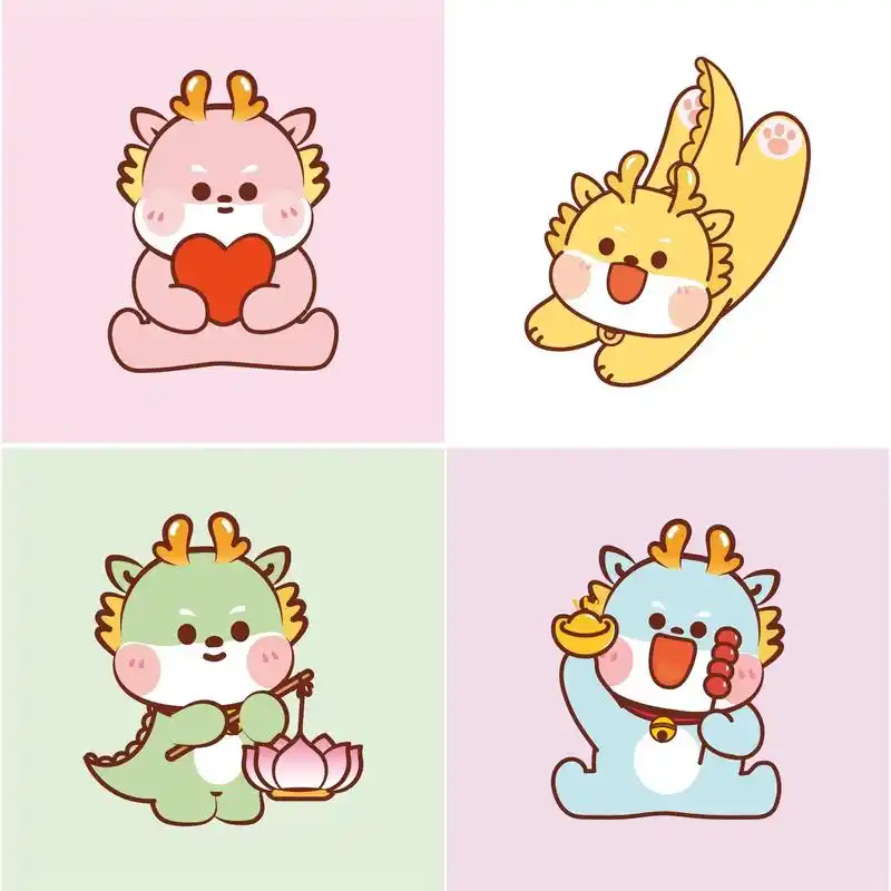 小飞龙卡通可爱插画头像.小飞龙ip卡通形象,治愈系ip 商用 - 抖音