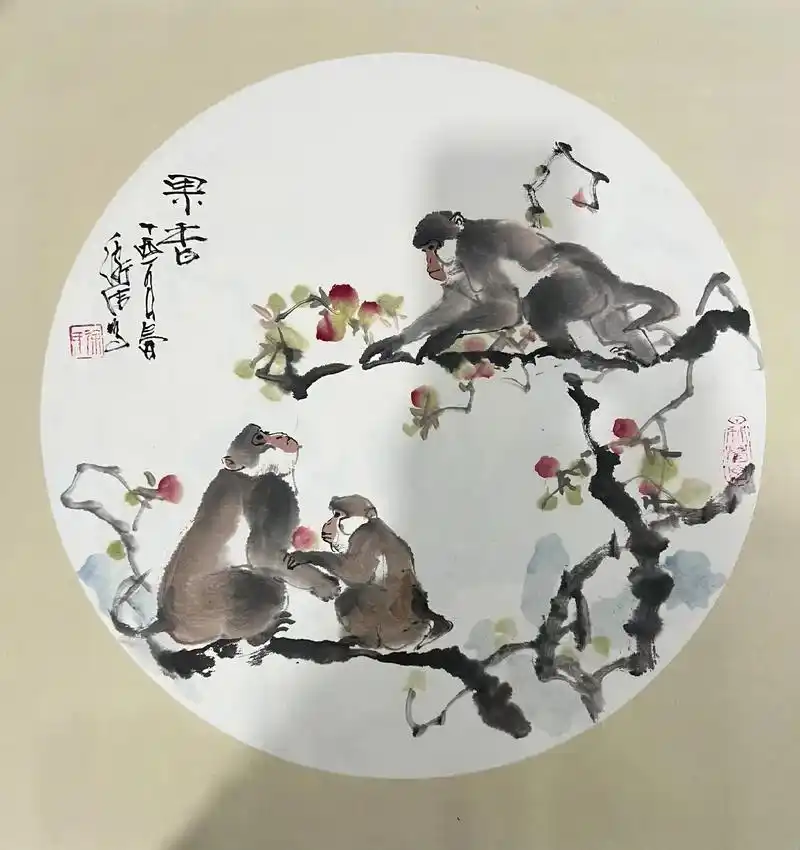 徐卫伟写意画猴.画猴名家徐卫伟先生 小品#感受国画的意境之美 - 抖音