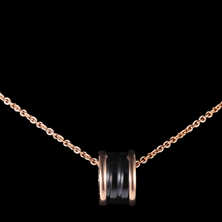bvlgari(宝格丽) #18k玫瑰金黑陶瓷项链