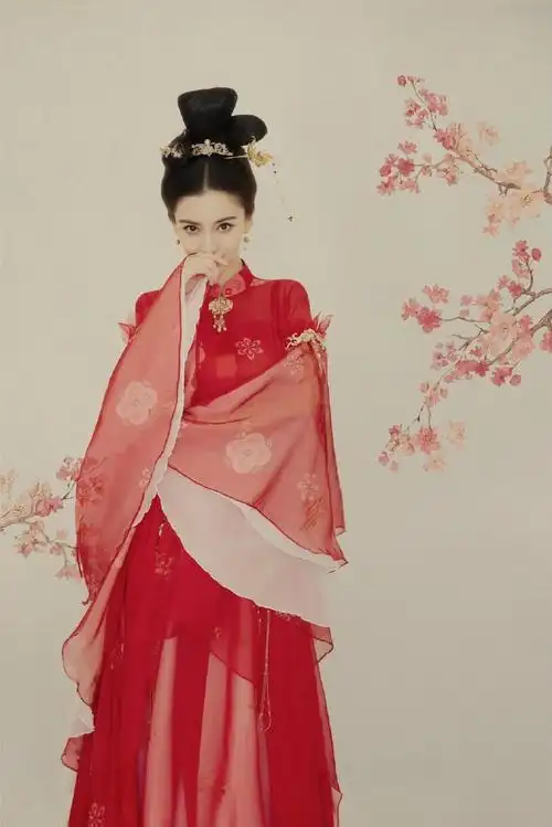 angelababy金簪红衣古风大片曝光组图