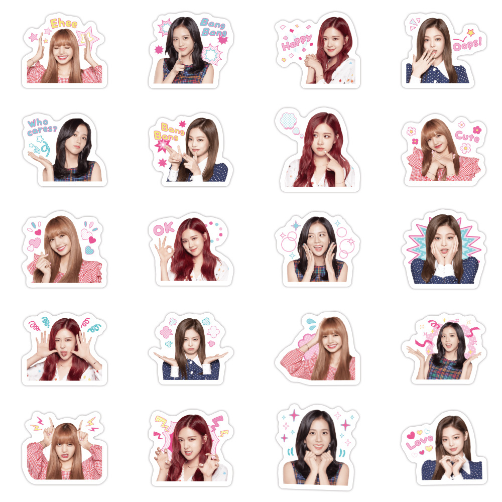 40张韩国blackpink贴纸 朴彩英金智妮手账素材lisa手帐金智秀贴纸