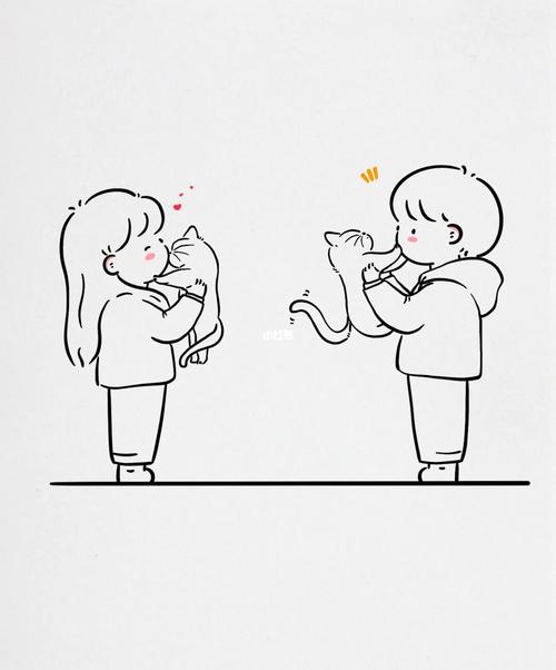 头像情侣手机壳图案设计漫画定制照片手绘情侣简笔画情侣甜蜜瞬间78动