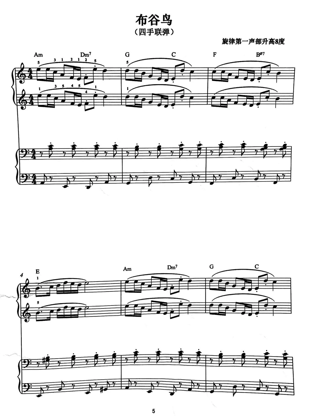 四手联弹布谷鸟