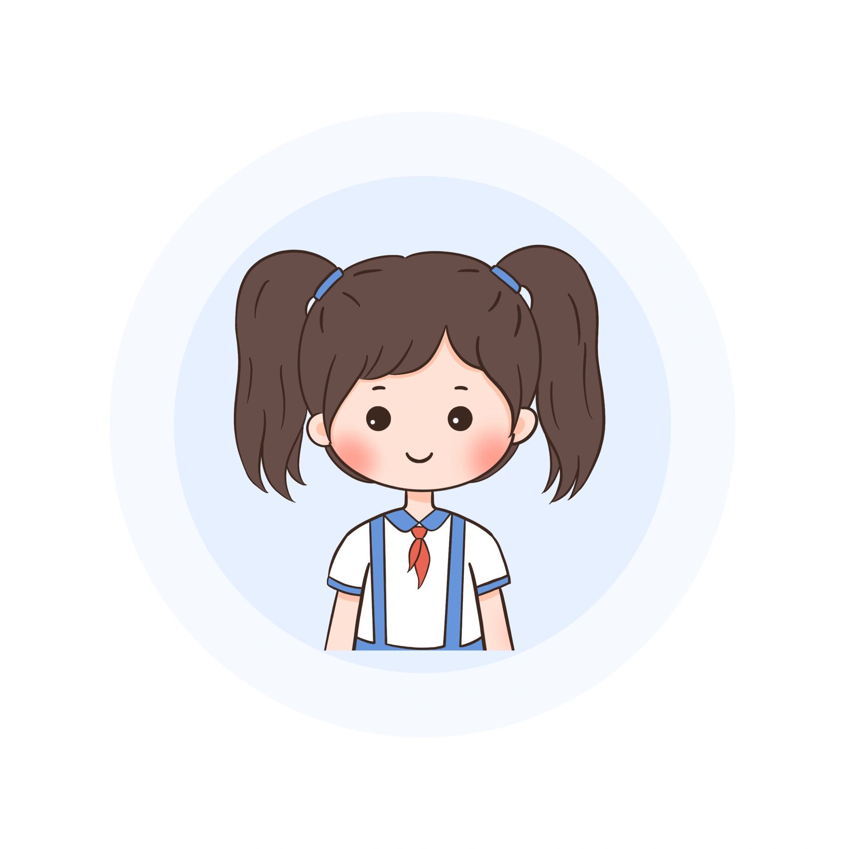 简笔画|q版人物小女孩可爱头像分享～ - 卡通头像凑齐九宫格了,整理一