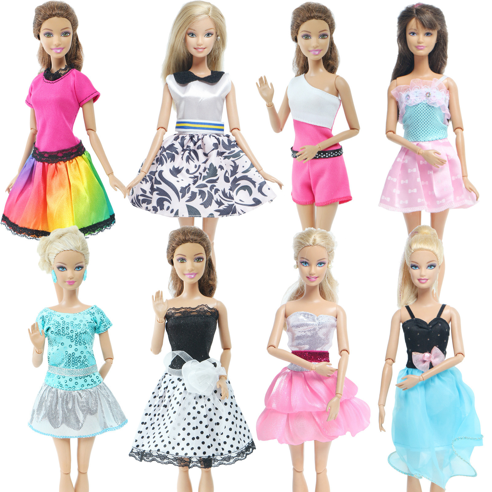 30cm可怡芭比娃娃衣服女孩套装玩具裙子时装上衣裤子时尚达人公主