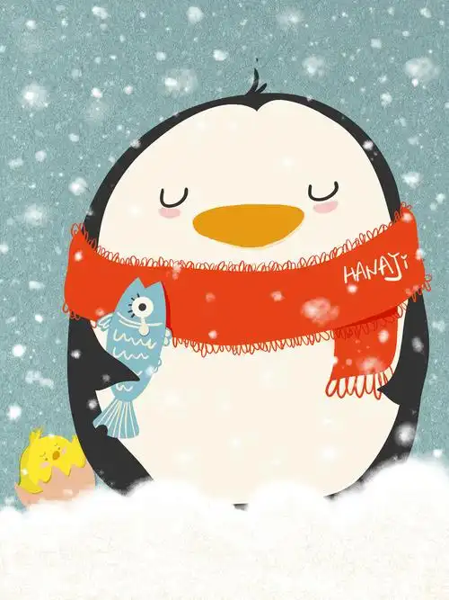 胖企鹅的冬天呐|插画|插画习作|野犬十三 - 原创作品 - 站酷 (zcool)