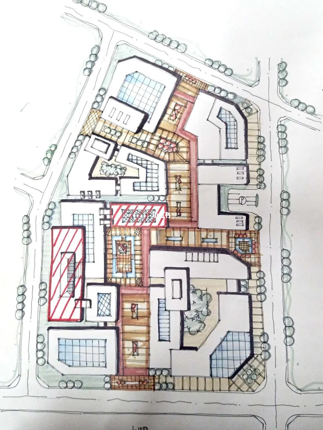 城乡规划考研  #现代商业街快题设计  #手绘
