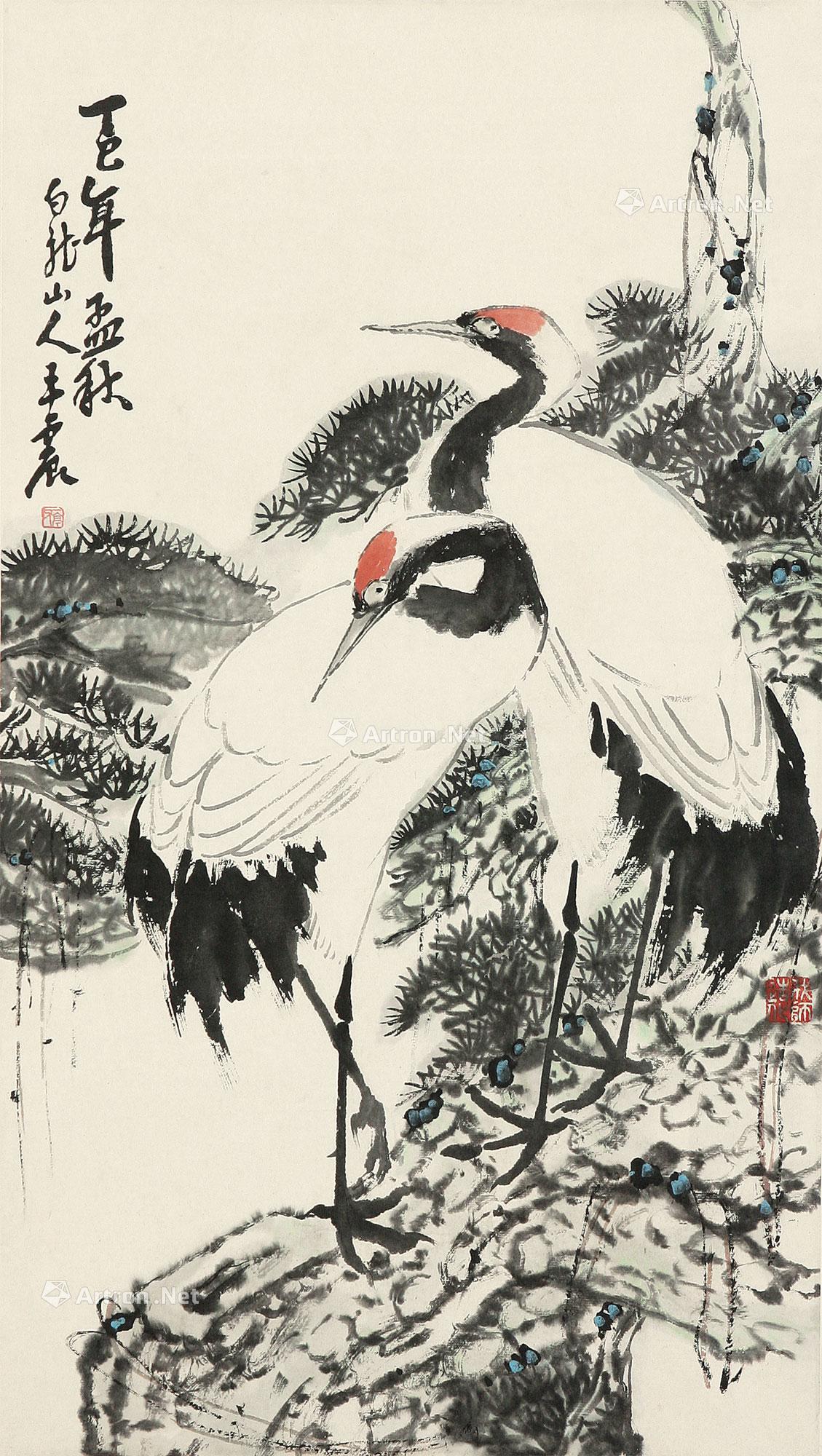 0304 松鹤图 立轴 纸本