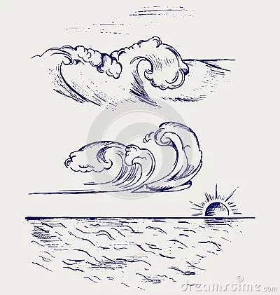 海浪简笔画的画法