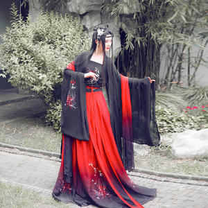 风雅司制原创现货千年祈红黑曼珠沙华彼岸花齐胸襦裙腰情侣男汉服