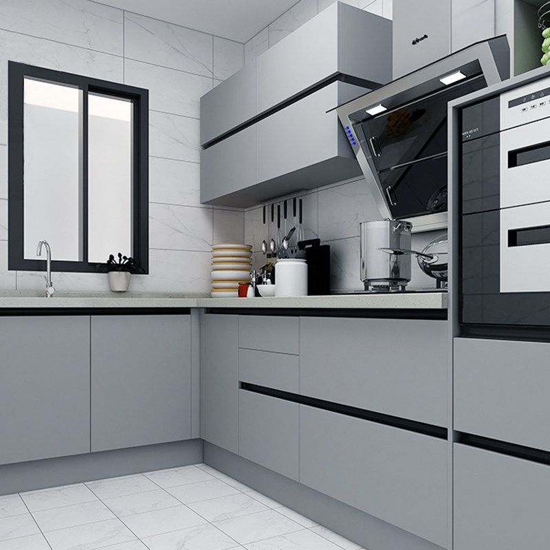 北欧厨房橱柜贴纸防水防油厨柜自粘衣柜家具墙贴