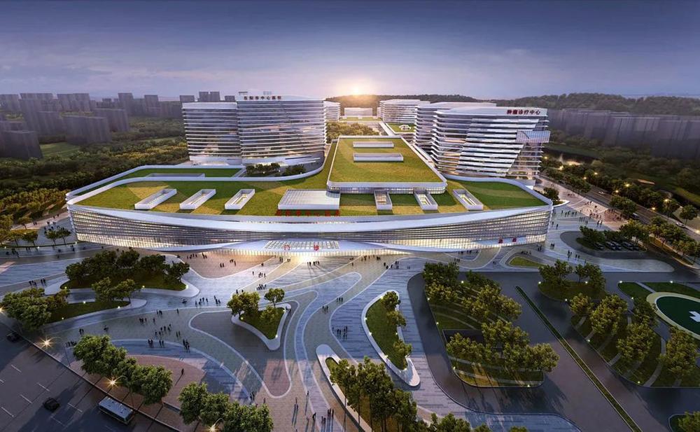 图为岳阳市中心医院鸟瞰图