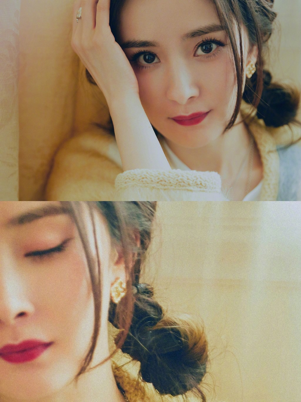 杨幂最新美照曝光 歪头托腮少女感十足