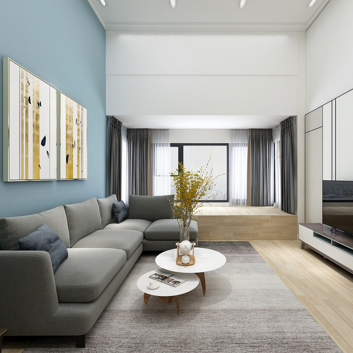 现代简约ins风格家装墙面乳胶漆配色设计 色彩设计团队 3d效果图