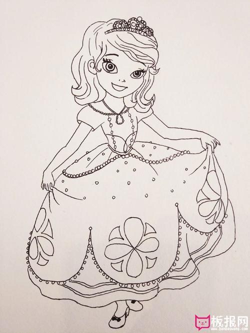 简单的小公主简笔画几笔就能跳舞的公主简笔画图片一甜美可爱的小公主