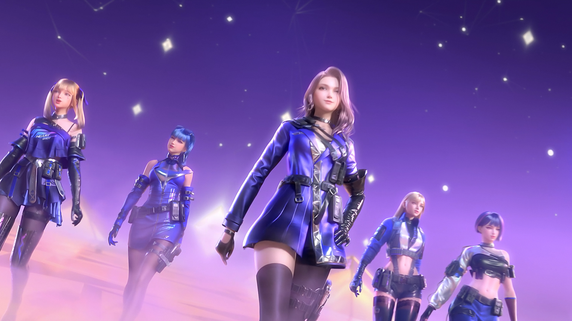 动漫女神|cf穿越火线高清壁纸:heartshot电竞女子战队由五位青春少女