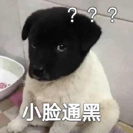 小脸通黑(黑狗子问号表情包)_通黑_黑狗_小脸_问号表情