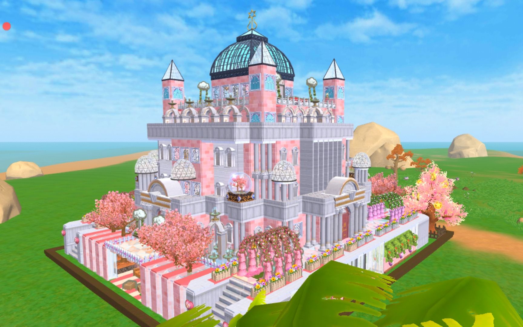 创造与魔法郁金香建筑团-莳月雾-艾莲城堡_哔哩哔哩_bilibili