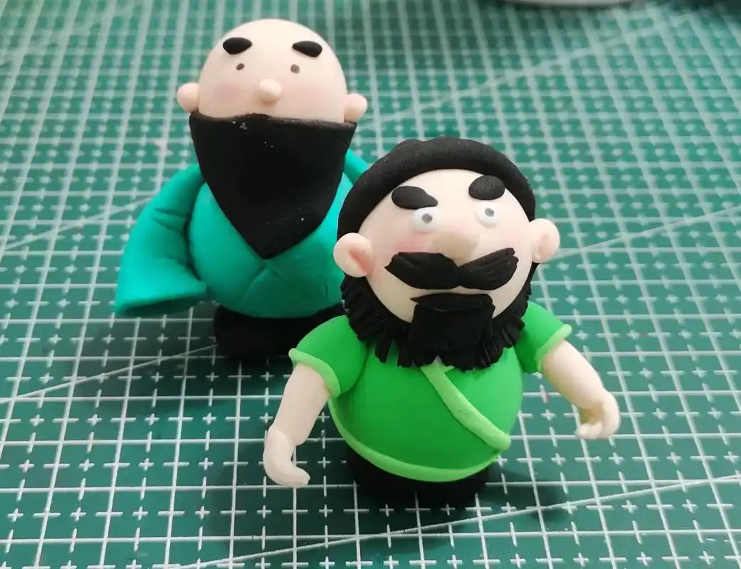 卡通水浒人物.鲁智深与李逵#粘土简单教程 #手工diy #黏 - 抖音