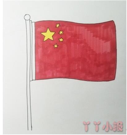 红旗简笔画中国联合国国旗简笔画国旗简笔画怎么画国旗简笔画步骤教程