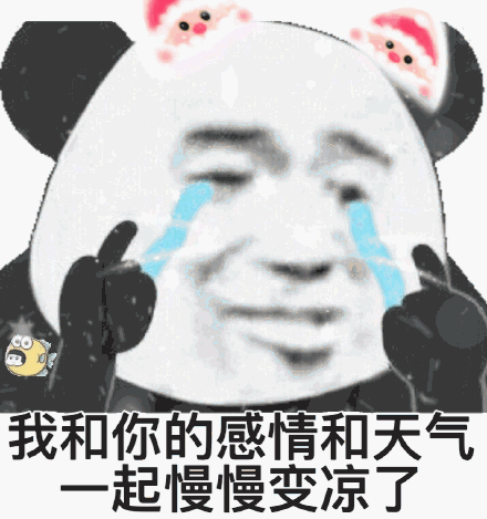 我和你的感情和天气一起慢慢变凉了(熊猫头动态表情包)_变凉_熊猫