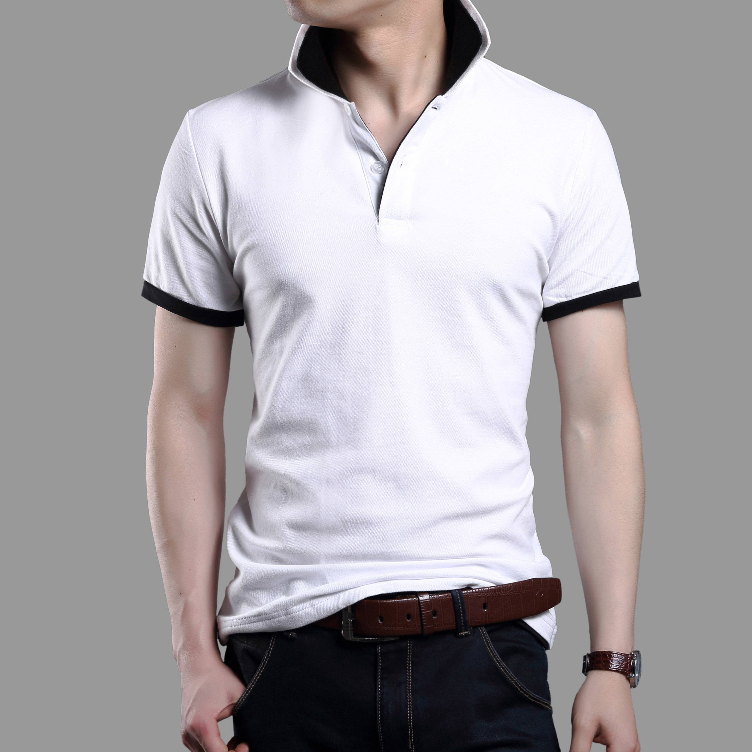 2019潮流短袖t恤男夏季新款修身男士t恤衫潮流男装韩版休闲上衣男