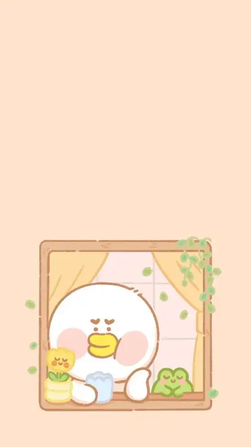 可爱卡通豆酱萌鸭背景图