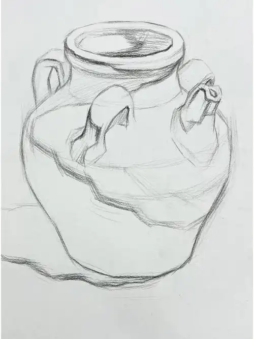 罐子素描步骤打形明暗调子塑造